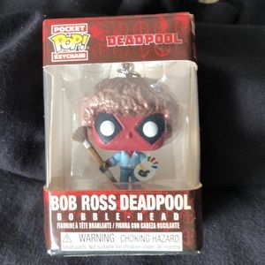 MARVEL FUNKO POP BOB ROSS DEADPOIL BOBBLE-HEAD KEYCHAIN POCKET POP - #193
